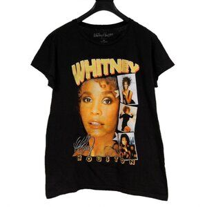 Whitney Houston Womens Vintage 2yk 2000s Tour Hits Logo T Shirt 2XL Black Gold